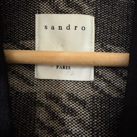 Sandro Black and Cream Checkered Blazer - Picture 9 of 9